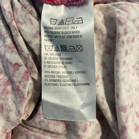 LOGO by Lori Goldstein Printed Knit 3/4 Sleeve Scoop Neck Top Berry Ikat XL - Picture 7 of 7